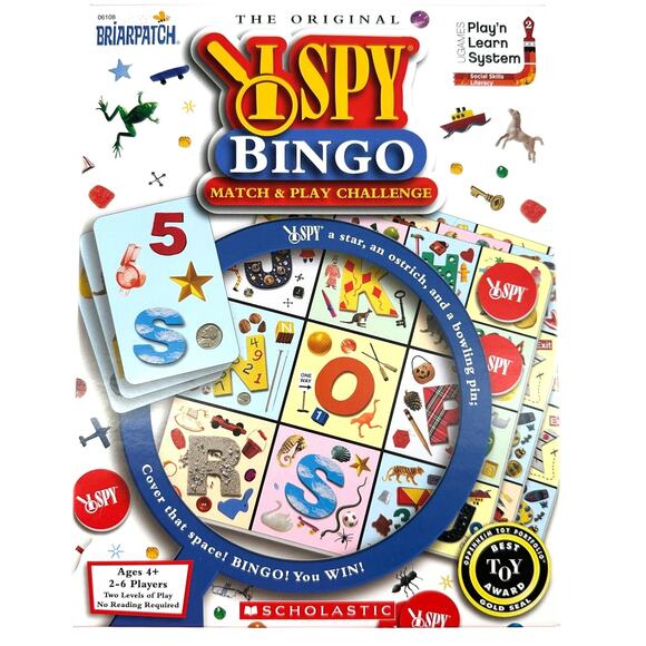 I Spy Bingo Scholastic Kids Party Game Retro Family Fun Night - Picture 1 of 3